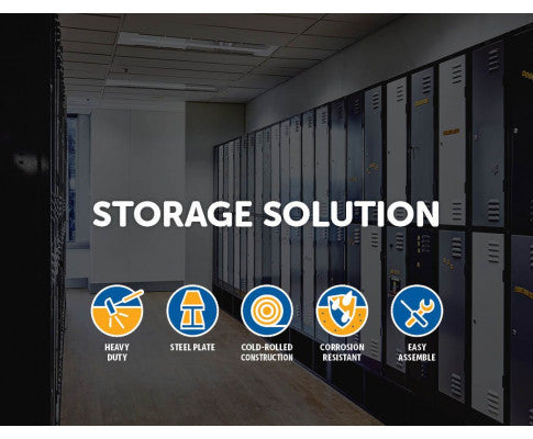 KENZIE TWO-DOOR  OFFICE - GYM - STORAGE - SHED - LOCKER WITH 3-DIGIT COMBINATION LOCK  - GREY