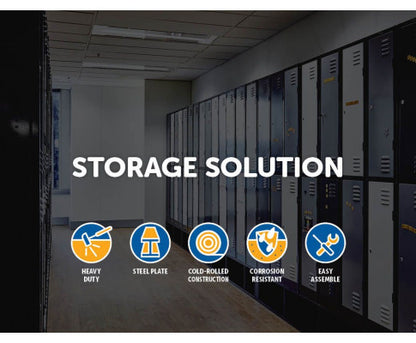 KENZIE TWO-DOOR  OFFICE - GYM - STORAGE - SHED - LOCKER WITH 3-DIGIT COMBINATION LOCK  - GREY