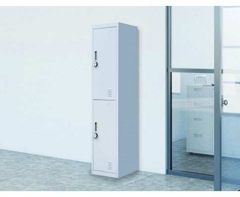 KENZIE TWO-DOOR  OFFICE - GYM - STORAGE - SHED - LOCKER WITH 4-DIGIT COMBINATION LOCK  - GREY