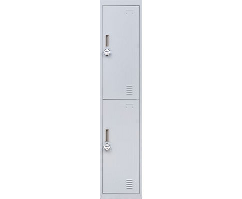 KENZIE TWO-DOOR  OFFICE - GYM - STORAGE - SHED - LOCKER WITH 4-DIGIT COMBINATION LOCK  - GREY