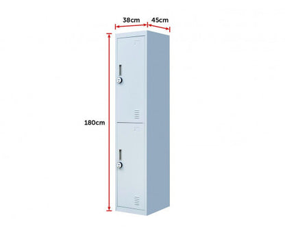 KENZIE TWO-DOOR  OFFICE - GYM - STORAGE - SHED - LOCKER WITH 4-DIGIT COMBINATION LOCK  - GREY