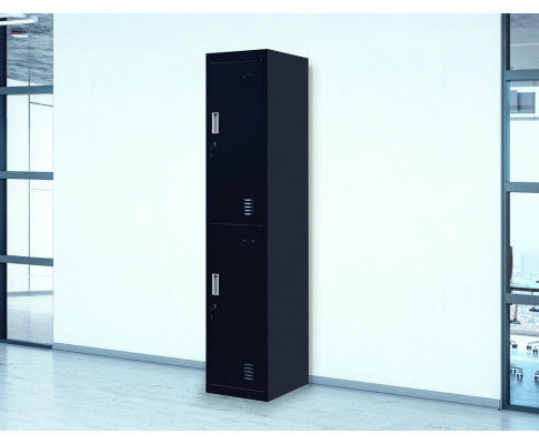 Kenzie Standard Lock Two-door Office - Gym - Storage - Shed - Locker - Black