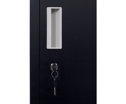 KENZIE STANDARD LOCK TWO-DOOR  OFFICE - GYM - STORAGE - SHED - LOCKER - BLACK