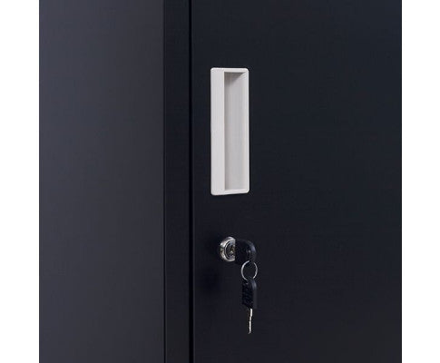 KENZIE STANDARD LOCK TWO-DOOR  OFFICE - GYM - STORAGE - SHED - LOCKER - BLACK