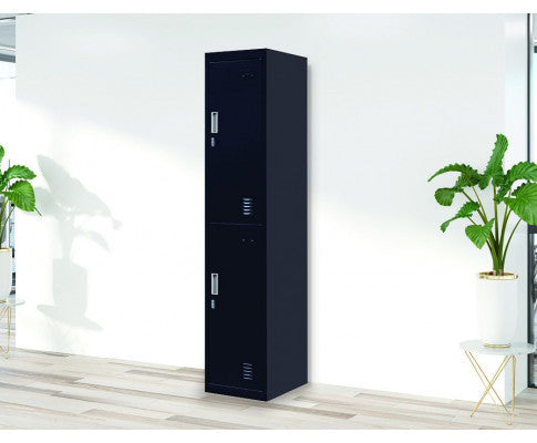 KENZIE PADLOCK - OPERATED TWO-DOOR  OFFICE - GYM - STORAGE - SHED - LOCKER - BLACK