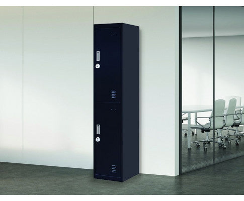 KENZIE TWO-DOOR  OFFICE - GYM - STORAGE - SHED - LOCKER WITH 3-DIGIT COMBINATION LOCK  - BLACK