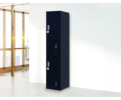 KENZIE TWO-DOOR  OFFICE - GYM - STORAGE - SHED - LOCKER WITH 4-DIGIT COMBINATION LOCK  - BLACK