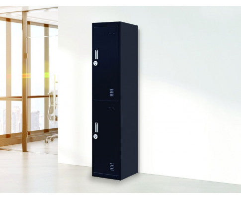 KENZIE TWO-DOOR  OFFICE - GYM - STORAGE - SHED - LOCKER WITH 4-DIGIT COMBINATION LOCK  - BLACK
