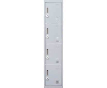 KENZIE FOUR-DOOR  OFFICE - GYM - STORAGE - SHED - LOCKER WITH 3-DIGIT COMBINATION LOCK  - GREY