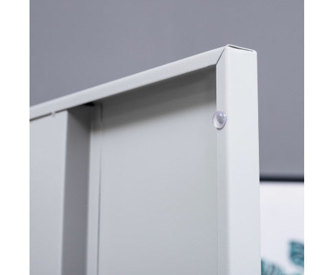 KENZIE FOUR-DOOR  OFFICE - GYM - STORAGE - SHED - LOCKER WITH 4-DIGIT COMBINATION LOCK  - GREY