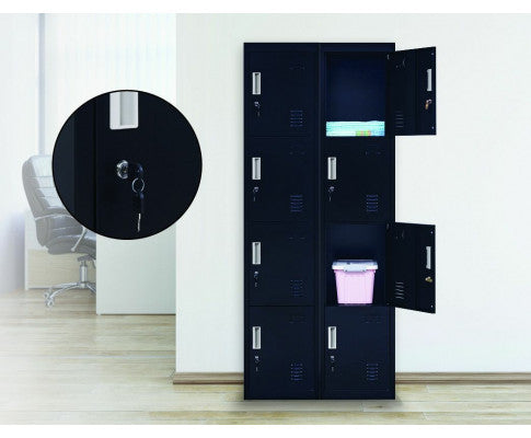 KENZIE STANDARD LOCK FOUR-DOOR  OFFICE - GYM - STORAGE - SHED - LOCKER - BLACK