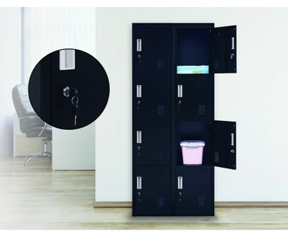 KENZIE STANDARD LOCK FOUR-DOOR  OFFICE - GYM - STORAGE - SHED - LOCKER - BLACK