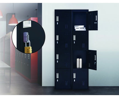 KENZIE PADLOCK - OPERATED FOUR-DOOR  OFFICE - GYM - STORAGE - SHED - LOCKER - BLACK