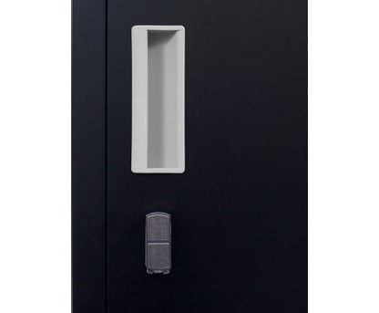 KENZIE PADLOCK - OPERATED FOUR-DOOR  OFFICE - GYM - STORAGE - SHED - LOCKER - BLACK