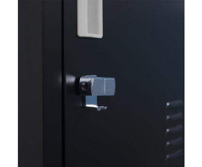 KENZIE PADLOCK - OPERATED FOUR-DOOR  OFFICE - GYM - STORAGE - SHED - LOCKER - BLACK