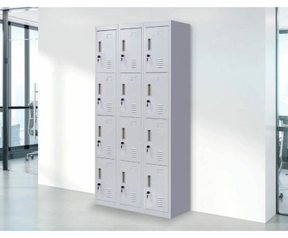 KENZIE STANDARD LOCK 12 DOOR  OFFICE - GYM - STORAGE - SHED - LOCKER - GREY