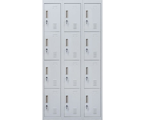 KENZIE STANDARD LOCK 12 DOOR  OFFICE - GYM - STORAGE - SHED - LOCKER - GREY