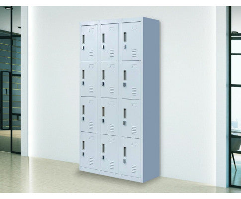 Kenzie Padlock - Operated 12 Door Office - Gym - Storage - Shed - Locker - Grey