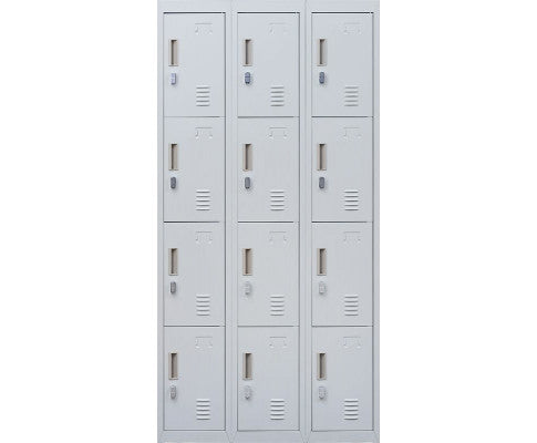 KENZIE PADLOCK - OPERATED 12 DOOR OFFICE - GYM - STORAGE - SHED - LOCKER - GREY