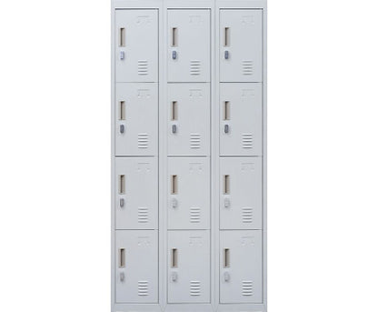 KENZIE PADLOCK - OPERATED 12 DOOR OFFICE - GYM - STORAGE - SHED - LOCKER - GREY