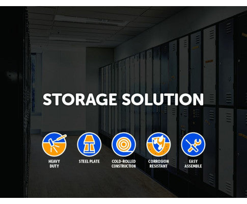 KENZIE 12 DOOR OFFICE - GYM - STORAGE - SHED WITH 4-DIGIT COMBINATION LOCK  - LOCKER - GREY