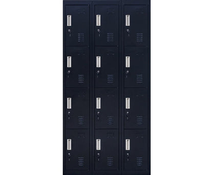 KENZIE STANDARD LOCK 12 DOOR  OFFICE - GYM - STORAGE - SHED - LOCKER - BLACK