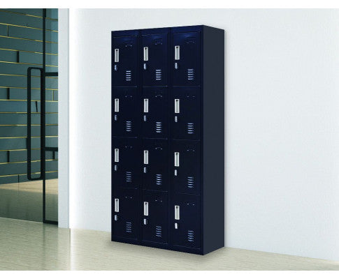 KENZIE PADLOCK - OPERATED 12 DOOR OFFICE - GYM - STORAGE - SHED - LOCKER - BLACK