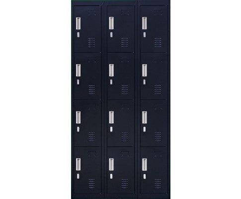 KENZIE PADLOCK - OPERATED 12 DOOR OFFICE - GYM - STORAGE - SHED - LOCKER - BLACK
