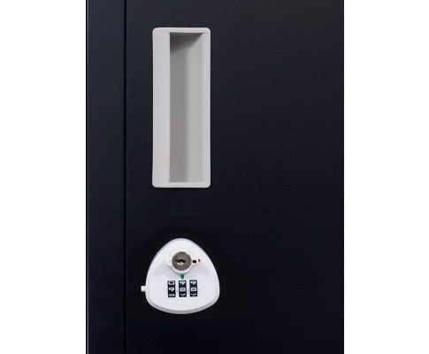 KENZIE  12 DOOR OFFICE - GYM - STORAGE - SHED WITH 3-DIGIT COMBINATION LOCK  - LOCKER - BLACK