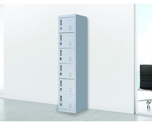 KENZIE PADLOCK - OPERATED 6-DOOR  OFFICE - GYM - STORAGE - SHED - LOCKER - GREY