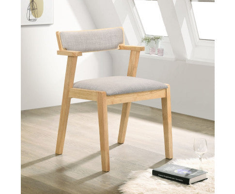 PRELMO DINING CHAIR WITH ARMREST - NATURAL LIGHT OAK