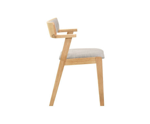 PRELMO DINING CHAIR WITH ARMREST - NATURAL LIGHT OAK