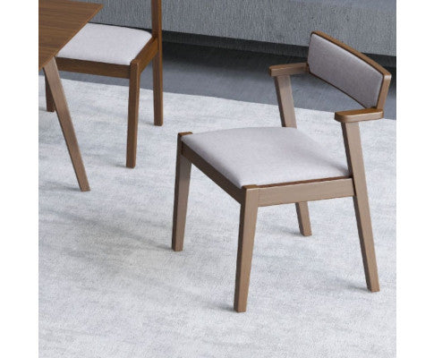 PRELMO DINING CHAIR WITH ARMREST - GREY