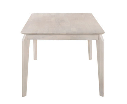 AURELIE SOLID RUBBERWOOD DINING TABLE - 1500(W) x 900(D) - WHITE WASHED