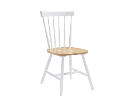 AURELIE SOLID RUBBERWOOD 7 PIECE DINING SETTING WITH 1500(L) x 900(W)- NATURAL OAK & WHITE