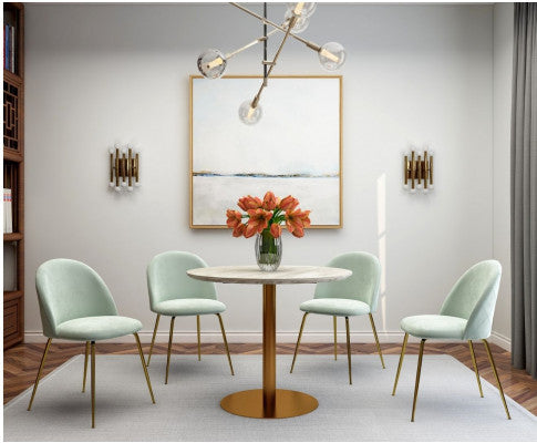 Avrille 5 Piece Dining Setting With 900(DIA) Table - Mint