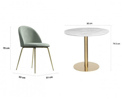 AVRILLE 5 PIECE DINING SETTING WITH 900(Dia)  TABLE - MINT