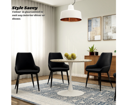 GALLEN (SET OF 2) DINING CHAIR - BLACK VELVET