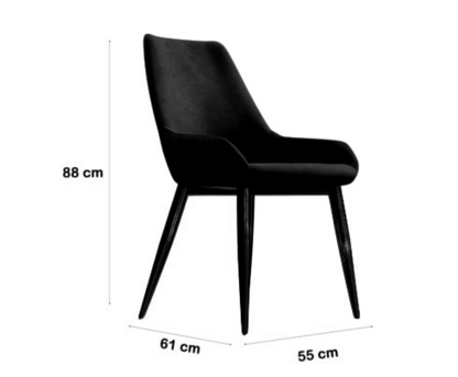 GALLEN (SET OF 2) DINING CHAIR - BLACK VELVET