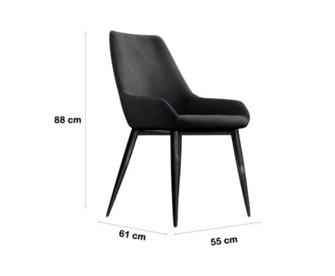 GALLEN (SET OF 2) DINING CHAIR - GREY VELVET