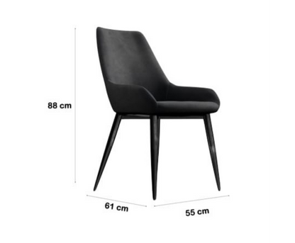 GALLEN (SET OF 2) DINING CHAIR - GREY VELVET