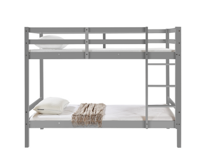 SINGLE OVER SINGLE 2 RAIL BUNK BED - GREY
