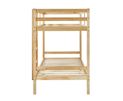 SINGLE OVER SINGLE 2 RAIL BUNK BED - NATURAL