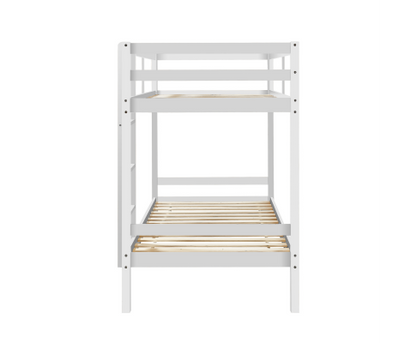SINGLE OVER SINGLE ATOMIC 2 RAIL BUNK BED - WHITE