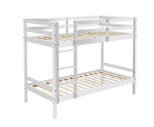 SINGLE OVER SINGLE ATOMIC 2 RAIL BUNK BED - WHITE