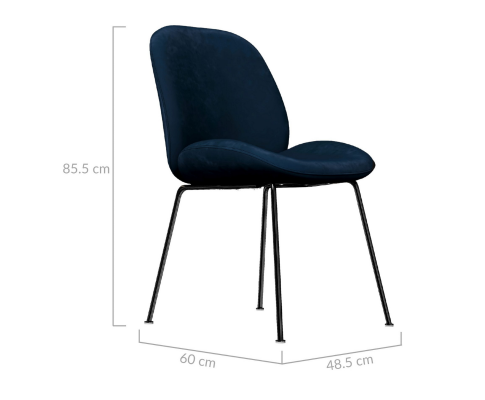 AVERIE (SET OF 2) FABRIC DINING CHAIR - SAPPHIRE BLUE VELVET