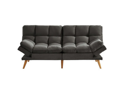 MIKLAUS VELVET FABRIC 3 SEATER SOFA BED - CHARCOAL