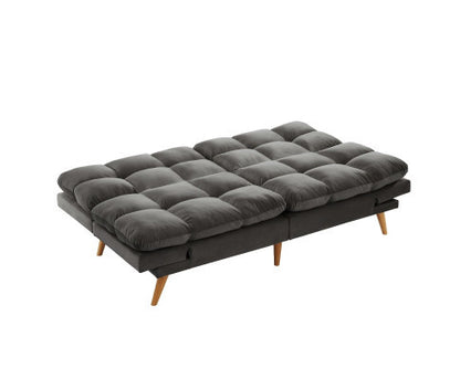 MIKLAUS VELVET FABRIC 3 SEATER SOFA BED - CHARCOAL