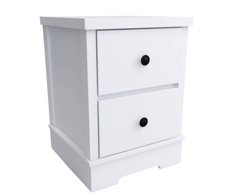 PERNILLE 2 DRAWER BEDSIDE TABLE - WHITE