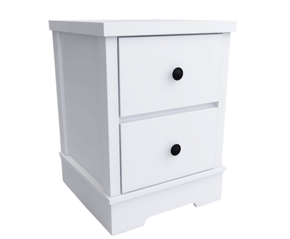 PERNILLE 2 DRAWER BEDSIDE TABLE - WHITE